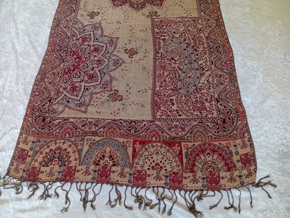 Pashmina oryginalny luksusowy długi szal z frędzlami