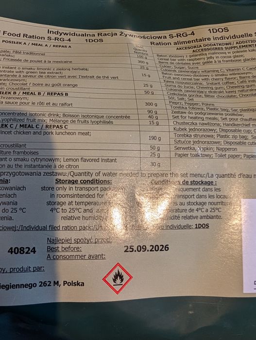 Duża racja żywnościowa SRG