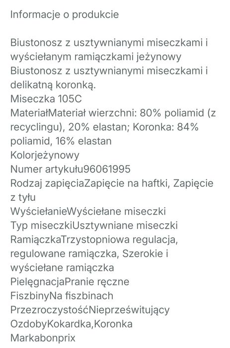 Piekny biustonosz