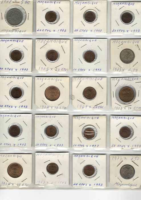 Lote 20 Moedas Moçambique - Colónia Portuguesa 1961-1974