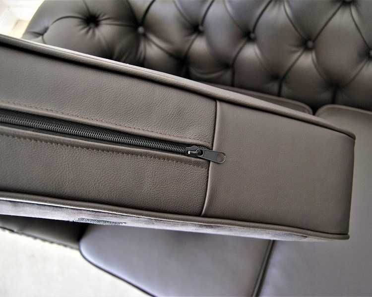 Pikowana Sofa Chesterfield Classic |4 osobowa| skóra naturalna | szara
