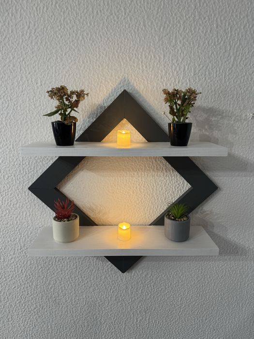 Prateleira de madeira artesanal com design moderno