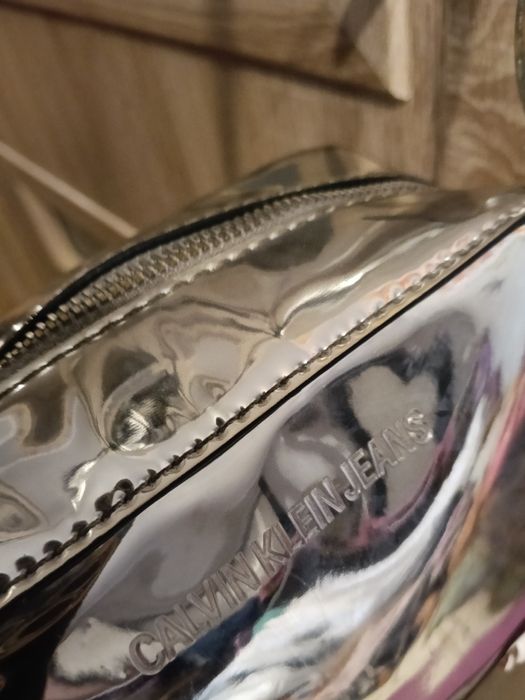 Piękna włoska torebka ck lustro srebrna j nowa