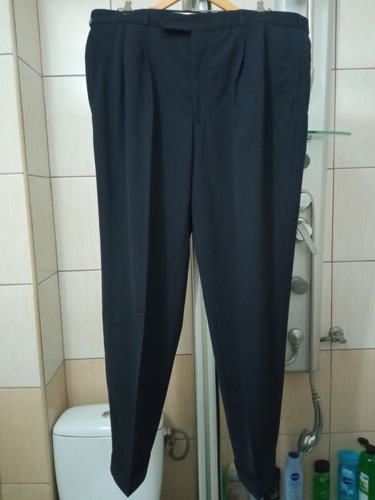 Spodnie eleganckie garniturowe XXL  męskie  ciemno grafitowe  classic