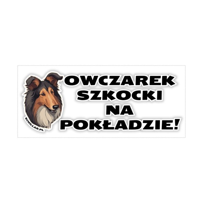 Naklejka na samochód z psem OWCZAREK SZKOCKI NA POKŁADZIE