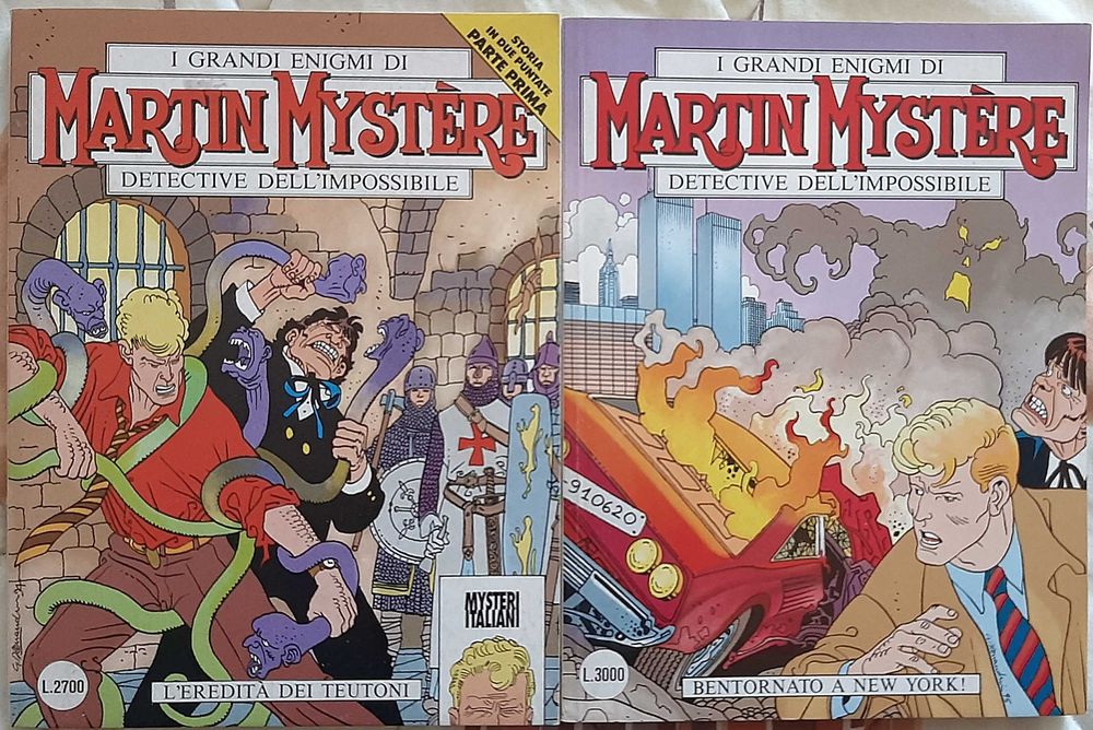 Martin Mystère original comic book in Italian. 2 issues from the regular series