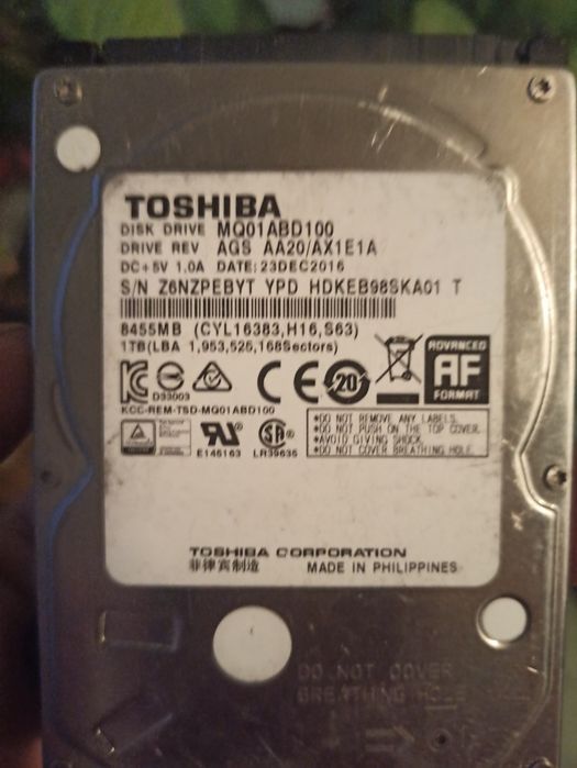 Dysk 2.5" 1 TB Toschiba