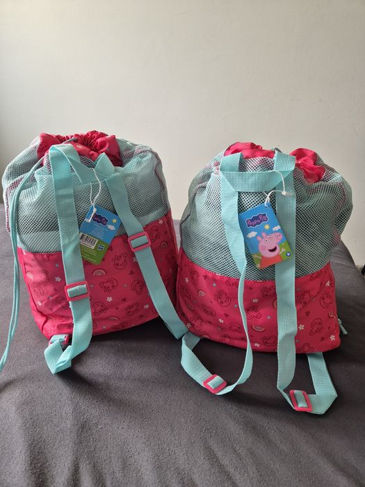 Zestaw dwóch nowych worków plecaków na buty kapcie Świnka Peppa  Vadobag