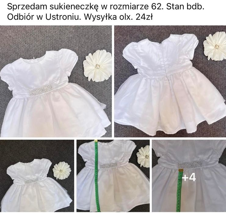 2 Sukieneczki niemowlęce. Wizytowe. Chrzest! Na sesje. 62