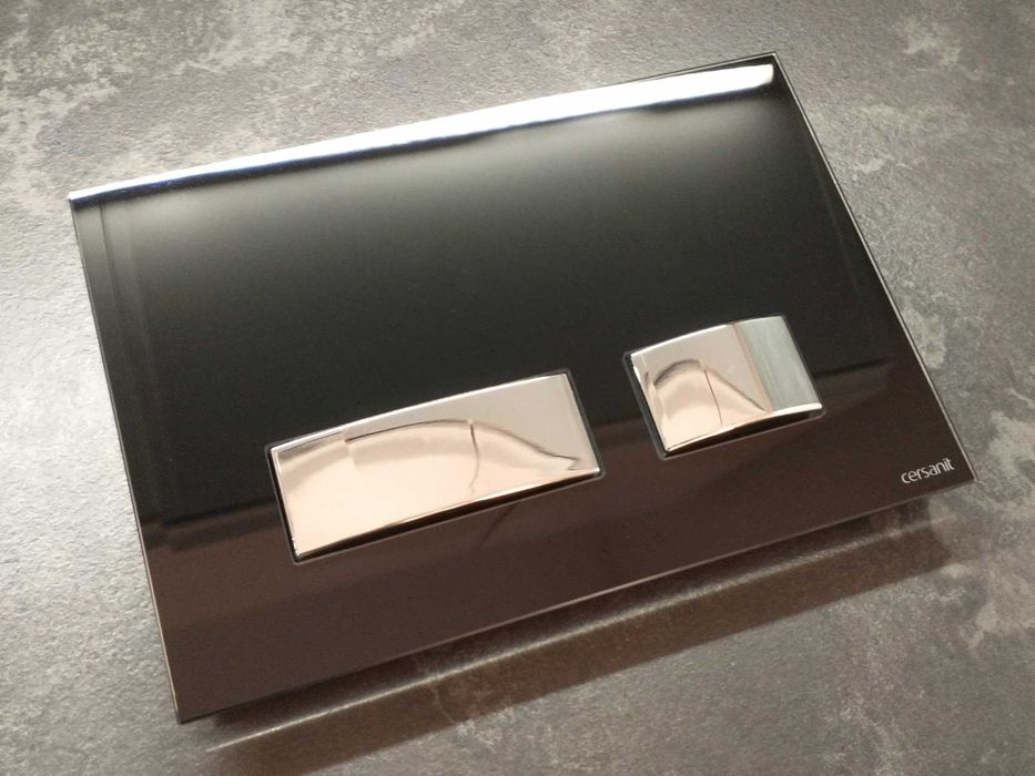 Przycisk Cersanit MOVI szkło czarne