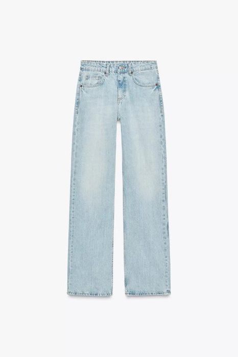 Джинси wide leg zara, світлі джинси zara wide leg, джинси trf wide leg mid-rise zara