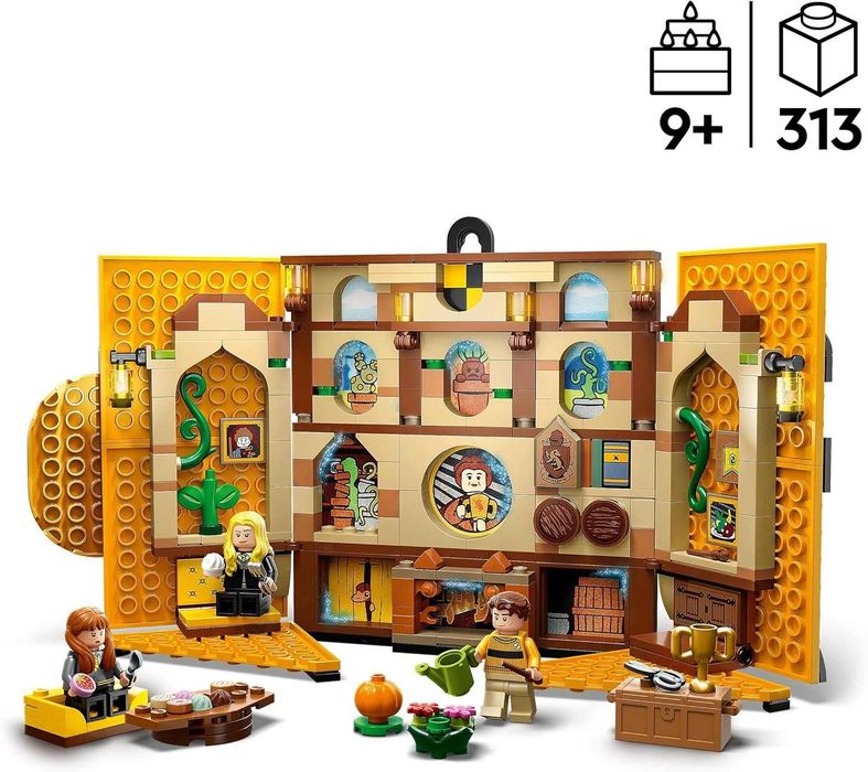 LEGO 76412 Harry Potter Flaga Hufflepuffu, Wspólny Pokój Zamku Hogwart
