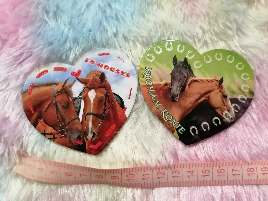 Konie w sercach na lodówkę
