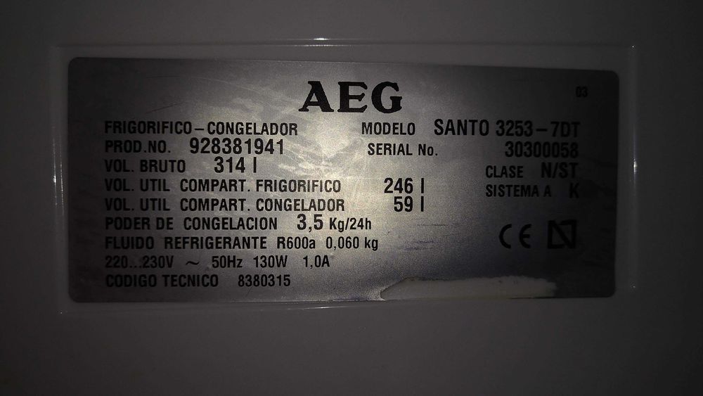 Peças de frigorífico AEG SANTO cool & dry