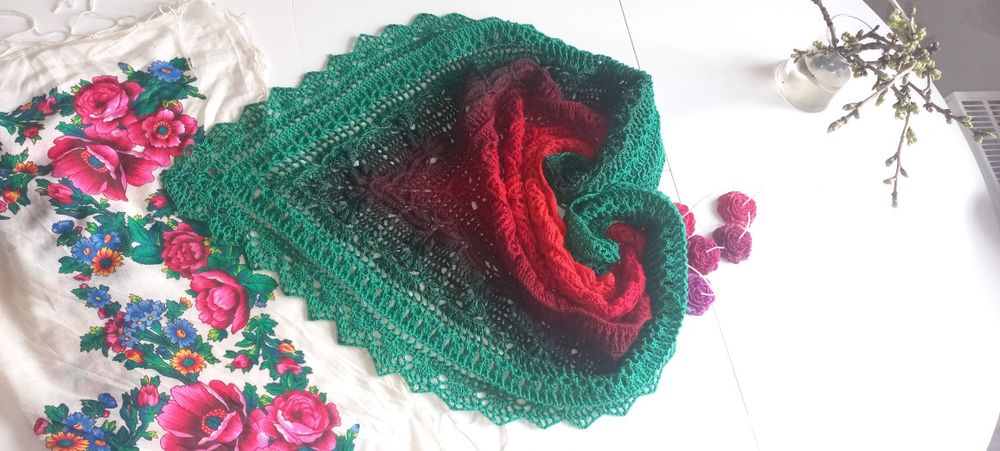 Chusta Merino ombre handmade