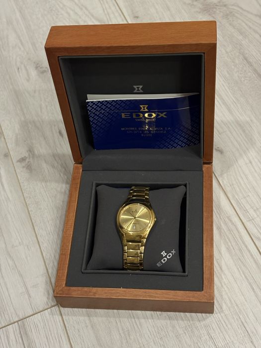 Edox Les Bémonts 21007  кварцевые позолоченные часы edox часы золотые