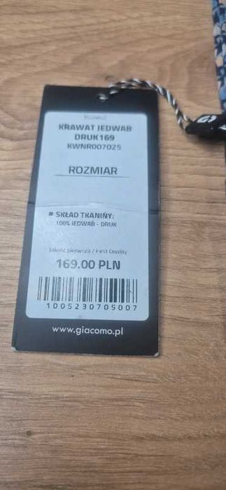 Krawat w granatowe gwiazdki jedwab giacomo conti