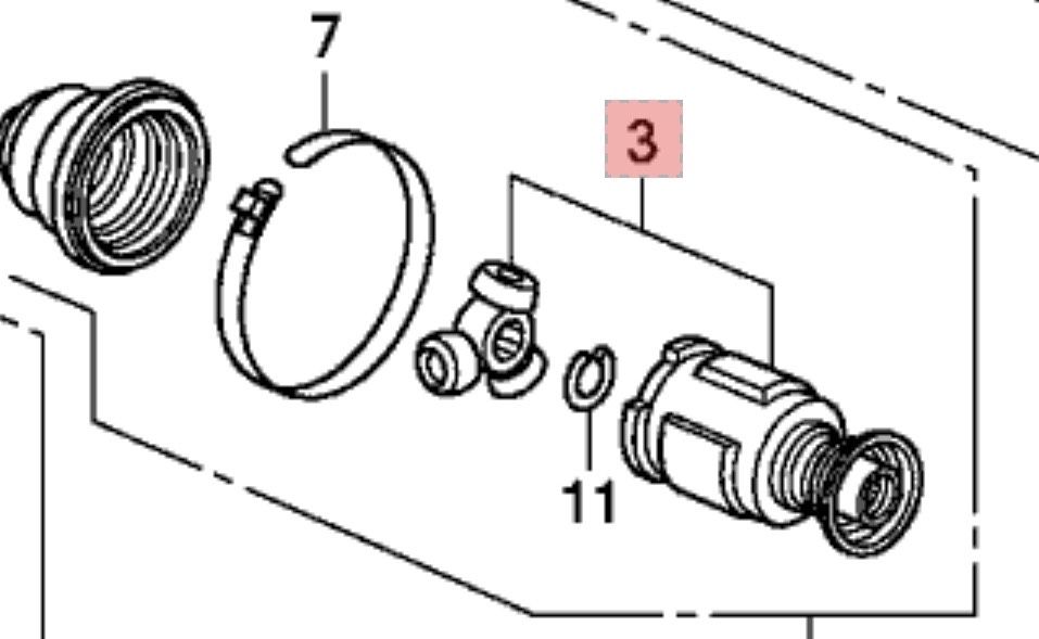Хонда. Шарнір рівних кутових швидкостей (ШРКШ) 44310-T7A-305. Оригінал