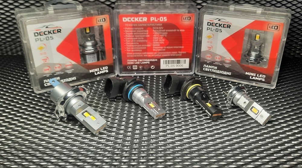 Лампи LED H4/Н7/Н11/ DECKER PL-05 5000K 7000Lm 12v 24v
