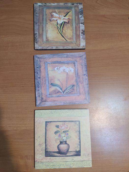 Zestaw 4 obrazki PRL na deseczkach Vincent Van Gogh