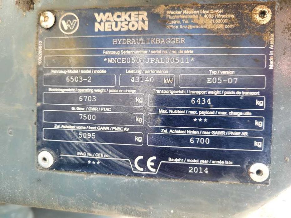 Koparka Wacker Neuson 6503-2