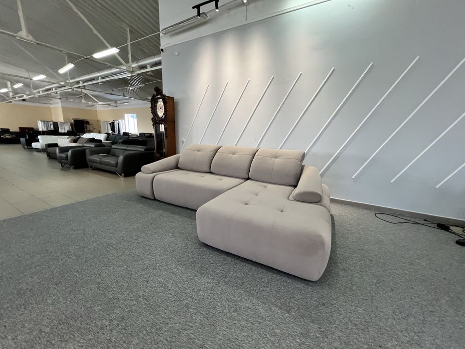 Новий кутовий розкладний диван велюр з нішею