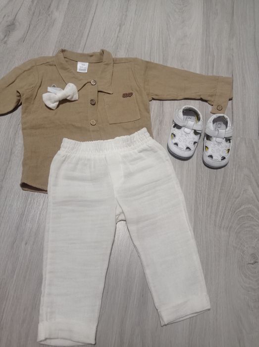 Мусліновий комплект + пінетки