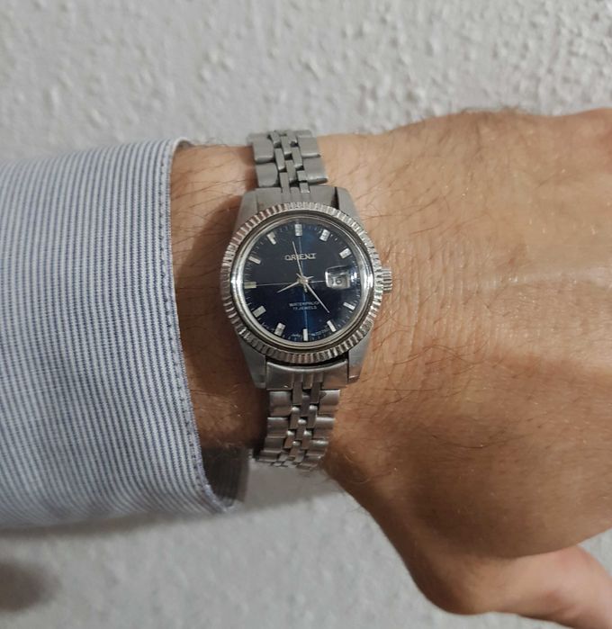 Zegarek nareczny damski ORIENT 17 Jewels Waterproof ciemny niebieski