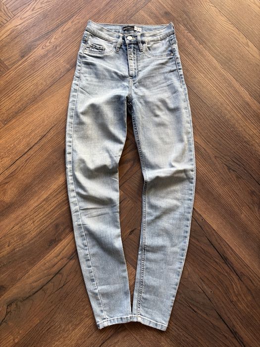 jeansy jasne skinny proste xs