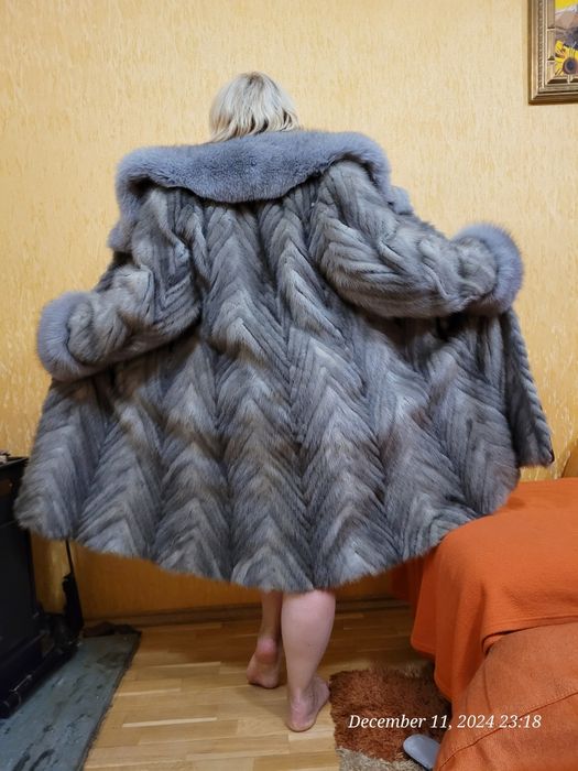 Шуба норкова натуральна Греція сіра