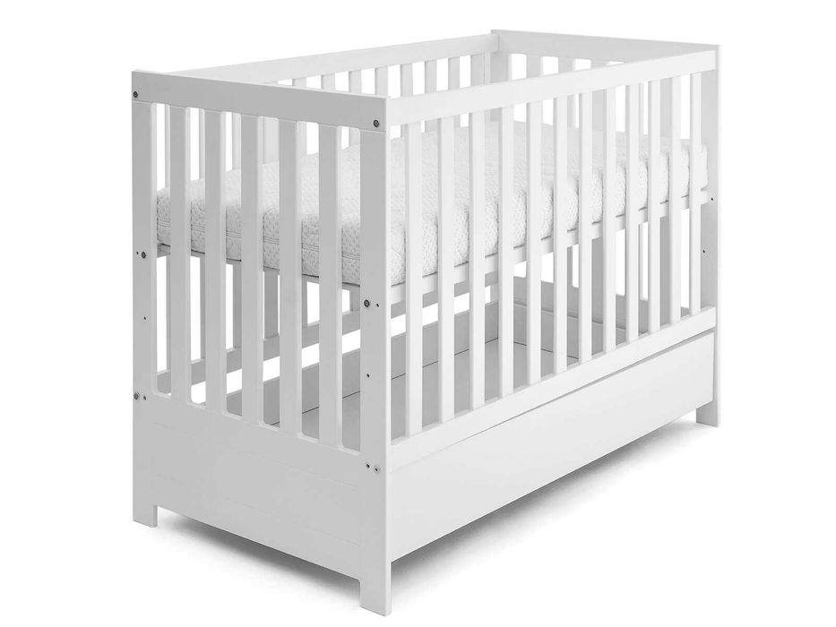 Meble Magnat Łóżeczko dziecięce sosnowe 60x120 Baby Sleep białe