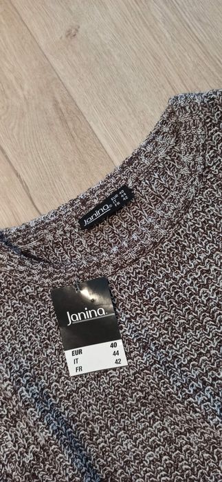 Sweter sweterek dzianinowy dzianina bluzka melanż brązowy damski męski