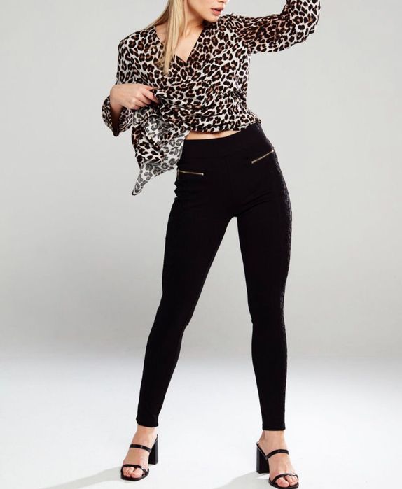 Чёрные лосины леггинсы штаны