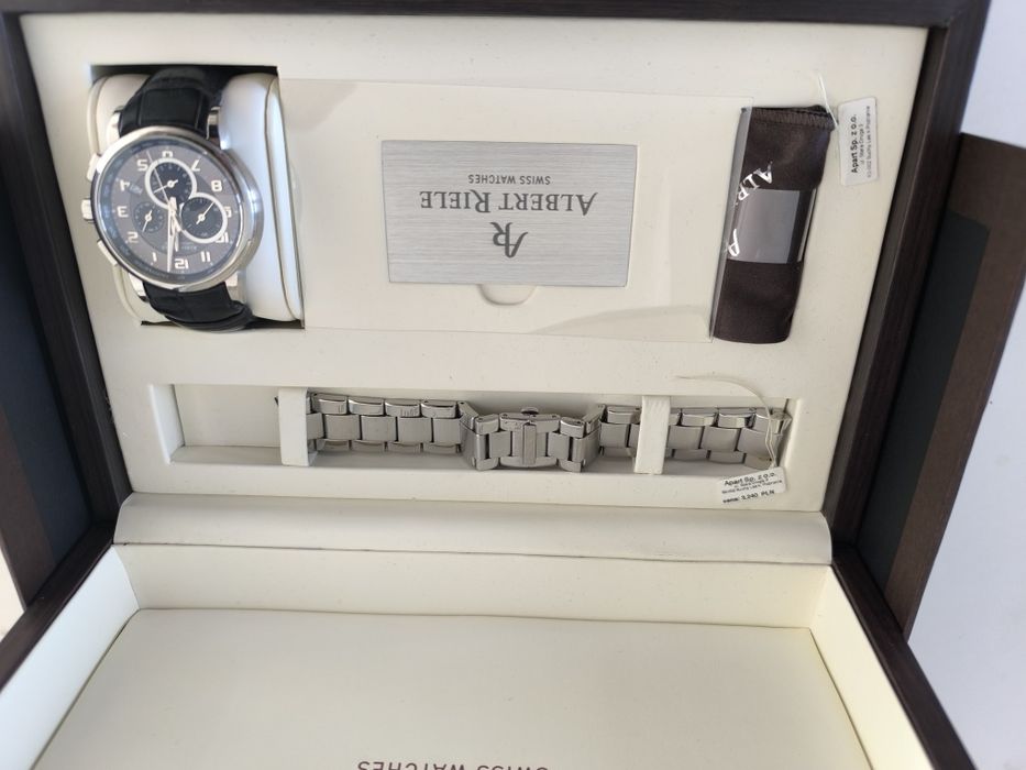 Albert Riele Premiere Chronograph Swiss Made – pełny komplet + dodatkowa bransoleta