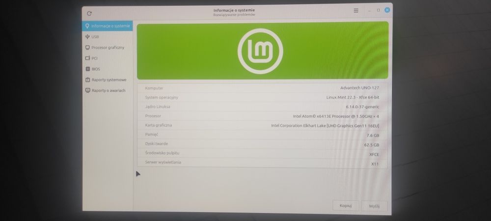 Komputer Przemysłowy Advantech UNO-127 | Intel Atom x6413E | 8GB RAM | 64GB eMMC + Zasilacz Mean Well 24V