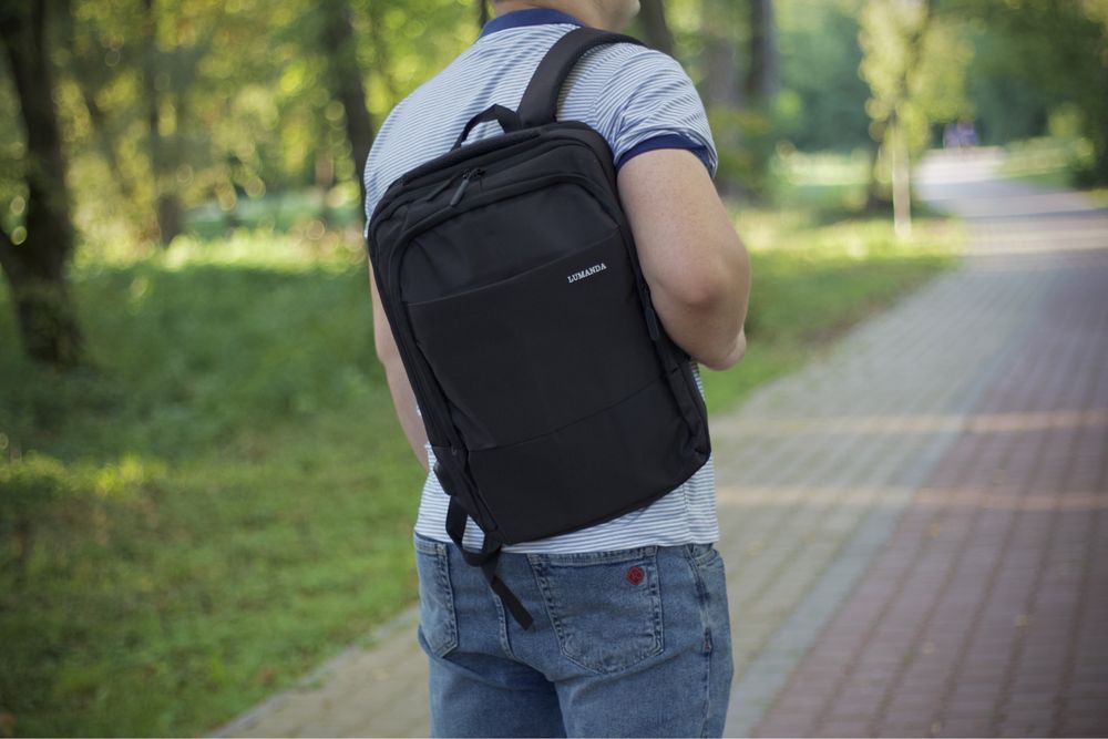 Рюкзак чоловічий чорний на кожен день. Міський портфель.