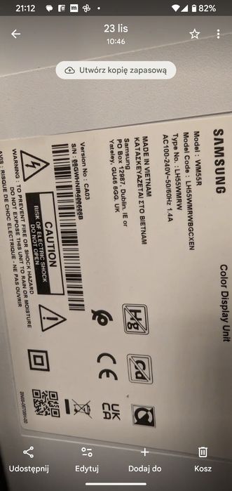 Monitor dotykowy Flipchart Samsung Flip WM55R