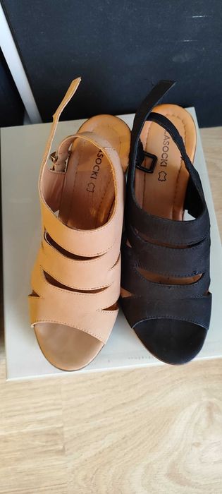 Lasocki beżowe sandały na koturnie rozm 39