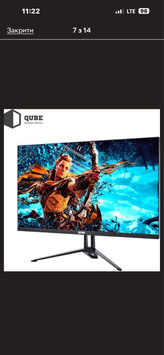Монітор qube 1920х1080 full hd ips 24 дюйми 75 гц