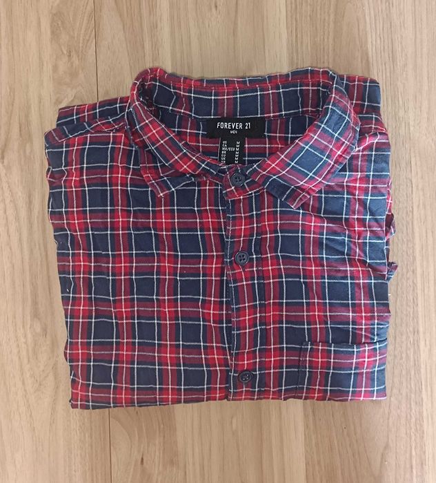 Outdoorowa koszula w kratkę z długim rękawem M (medium) flanelowa