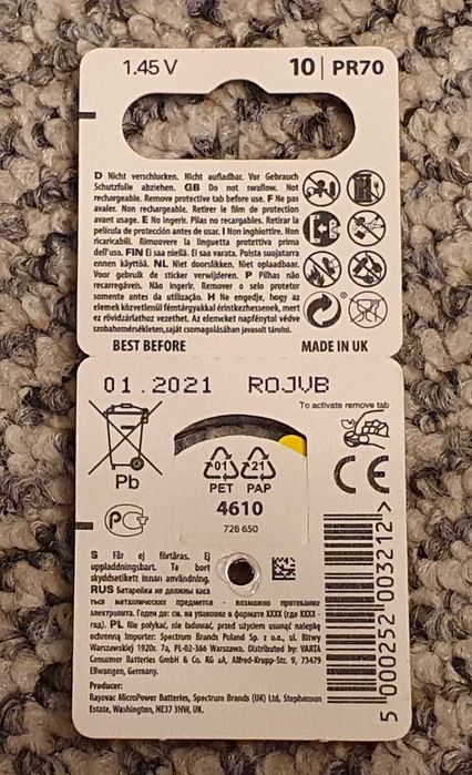 Zestaw baterie słuchowe bateria słuchowa baterie do aparatów