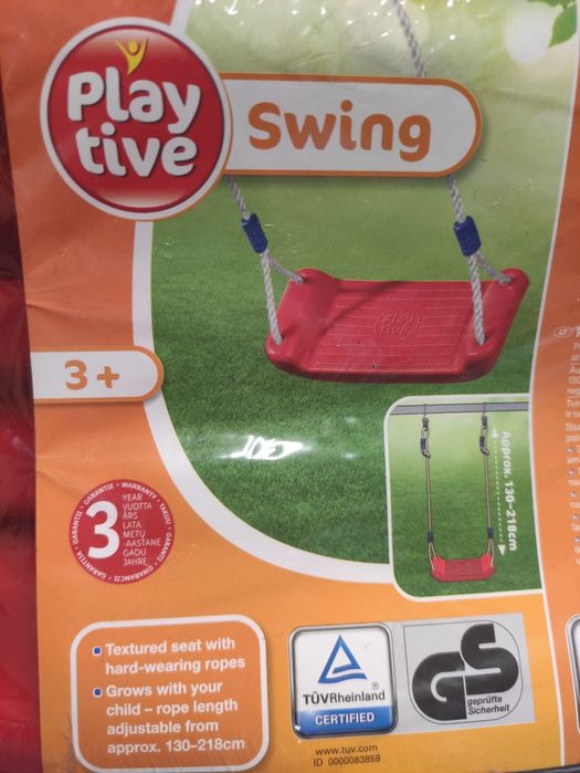 Nowa huśtawka deska czerwona plastikowa max 100kg