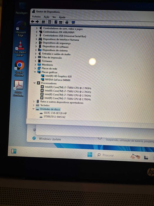 HP 15-CC504, processador i7-7500U, dois discos SSD 256 e sata 500gb