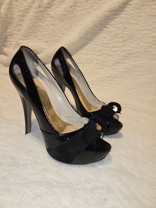 Szpilki River Island 38 czarne wysokie