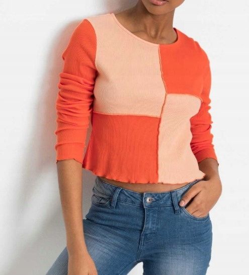 B.P.C bluzka patchworkowa prążek 44/46.