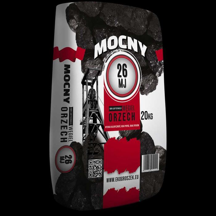 Węgiel Orzech Mocny 26 MJ 1000 KG (worki 20kg)- dostawa gratis