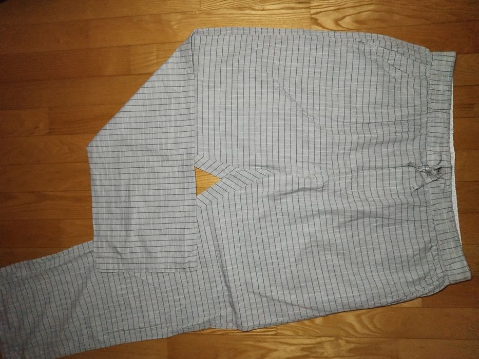 Spodnie męskie szare w kratę r.XL