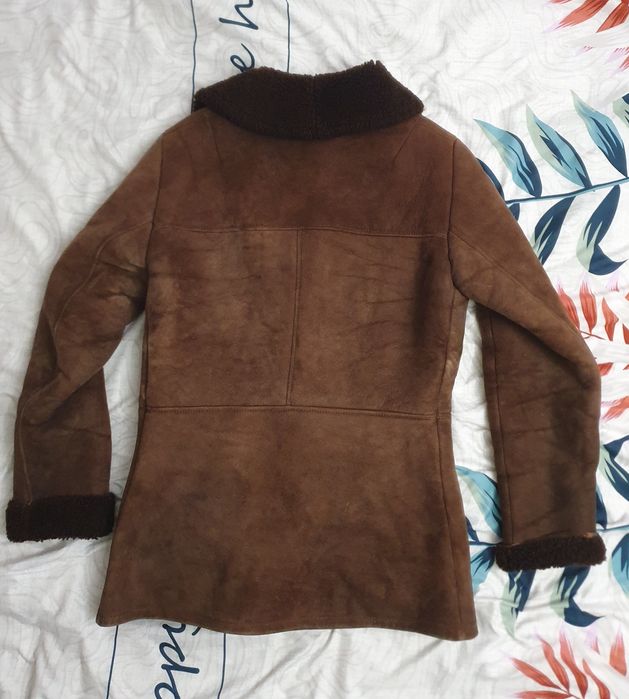 Piękny kożuch męski r. L naturalny zimowy ciepły