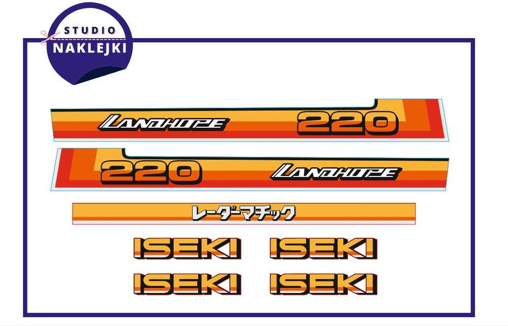 Naklejki ISEKI TU220 Landhope traktor mini ciągnik traktorek nalepki
