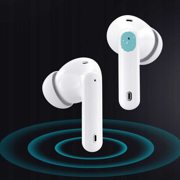 Słuchawki Bezprzewodowe Białe Manta Rytmo Pro Anc Enc Tws Douszne